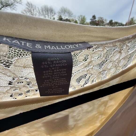 Kate & Mallory Lace Back 3/4 Sleeve Ivory Pullover Top Women's Plus Size 2X NWT - Picture 6 of 13